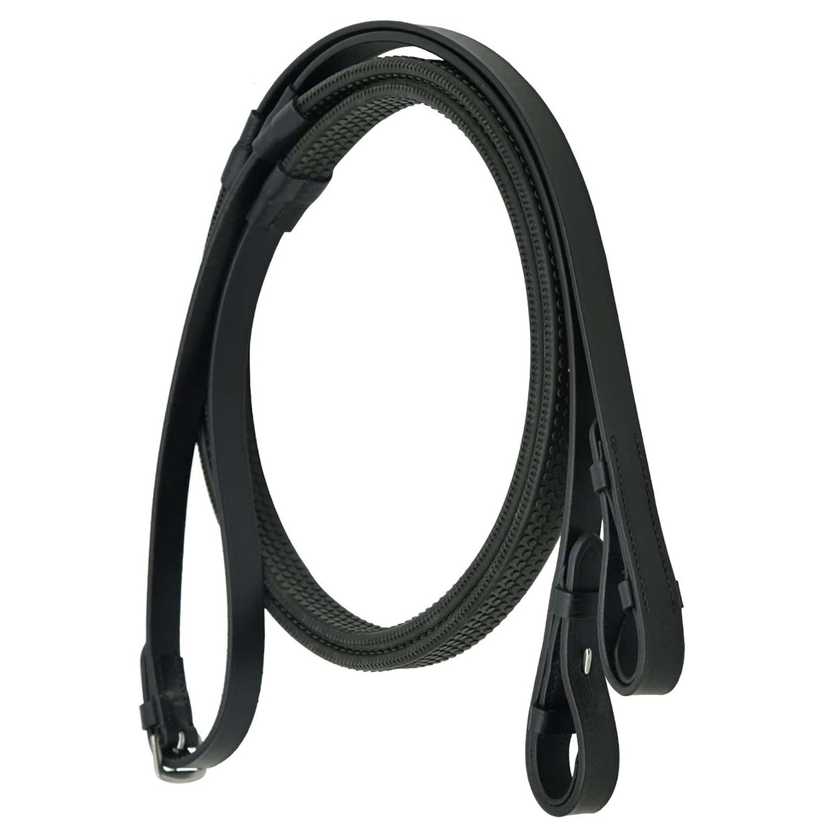 Premium Leather Rubber Grip Reins – Non-Slip Equestrian Reins with Secure Billet Ends
