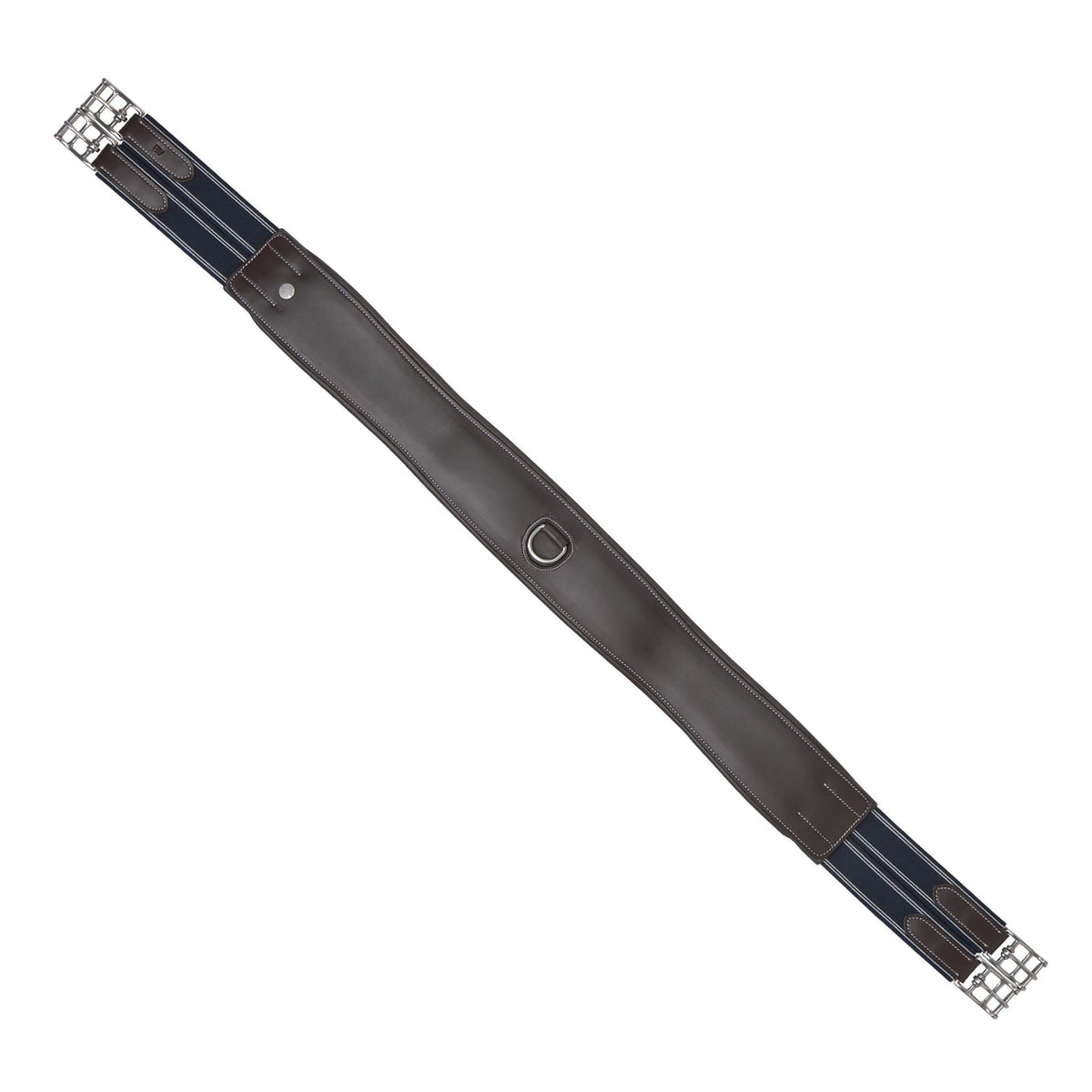 Classic Comfort Leather Hunter Girth – Padded English Horse Girth with Triple Elastic & Roller Buckles
