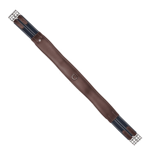 Classic Comfort Leather Hunter Girth – Padded English Horse Girth with Triple Elastic & Roller Buckles