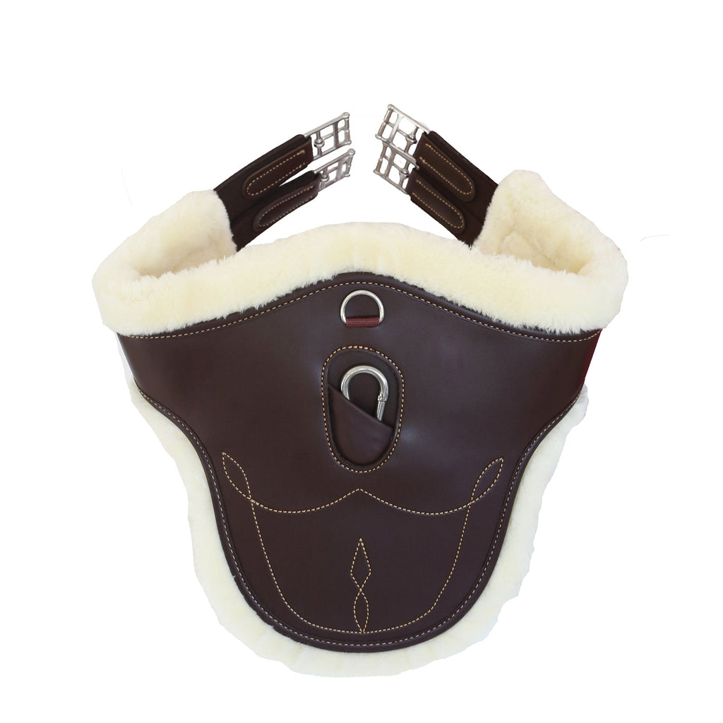 Protective Vegan Sheepskin Stud Girth – Anatomical Jumping Girth with Removable Comfort Liner