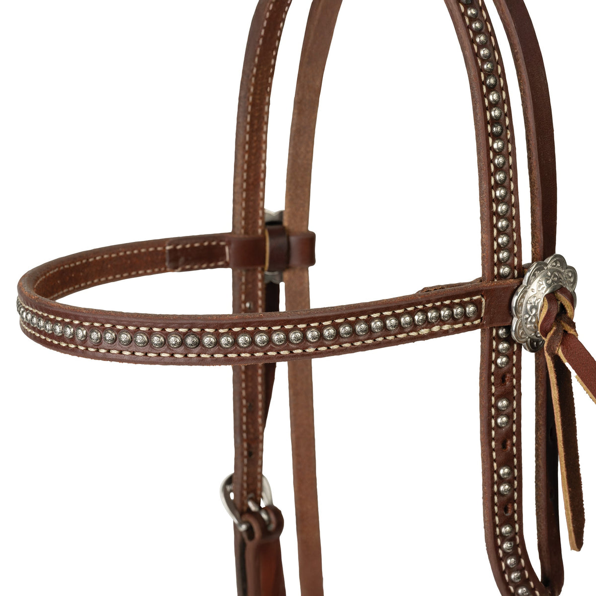 Classic Browband Horse Headstall – Genuine Leather with Single Brass Buckle