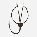Embroidered Leather Running Martingale – Adjustable Horse Training Tack