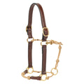 Professional Leather & Rope Horsemanship Halter – Adjustable Training Headcollar with Yacht Rope & Solid Brass Hardware