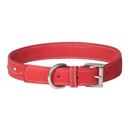 Elegant Crystal Leather Dog Collar – Soft Napa Leather with Stainless Steel Hardware