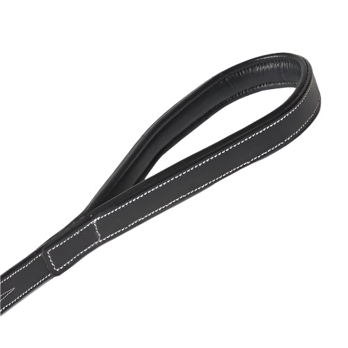 Fancy Stitched Padded Genuine Leather Dog Leash – Handcrafted Heavy-Duty Walking Lead