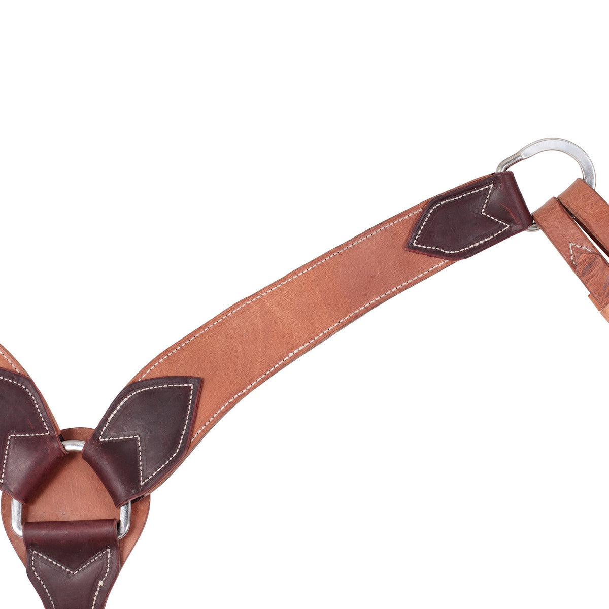 Premium Leather Harness Roper Breast Collar – Center Dee & Tapered Western Design