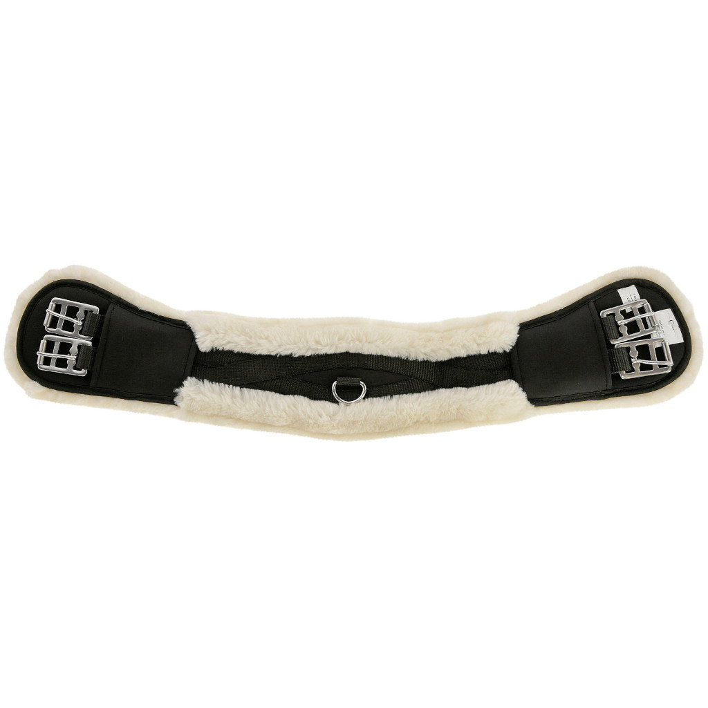 SoftFlex Anatomical Dressage Girth – Short Comfort Girth with Woven Fur Lining & Elastic