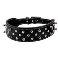 Premium Spiked Genuine Leather Dog Collar – Handcrafted Studded Leather Collar with Chrome Hardware