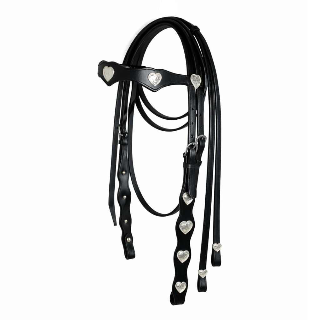 Hand-Tooled Leather Headstall & Split Reins – Decorative Western Horse Tack