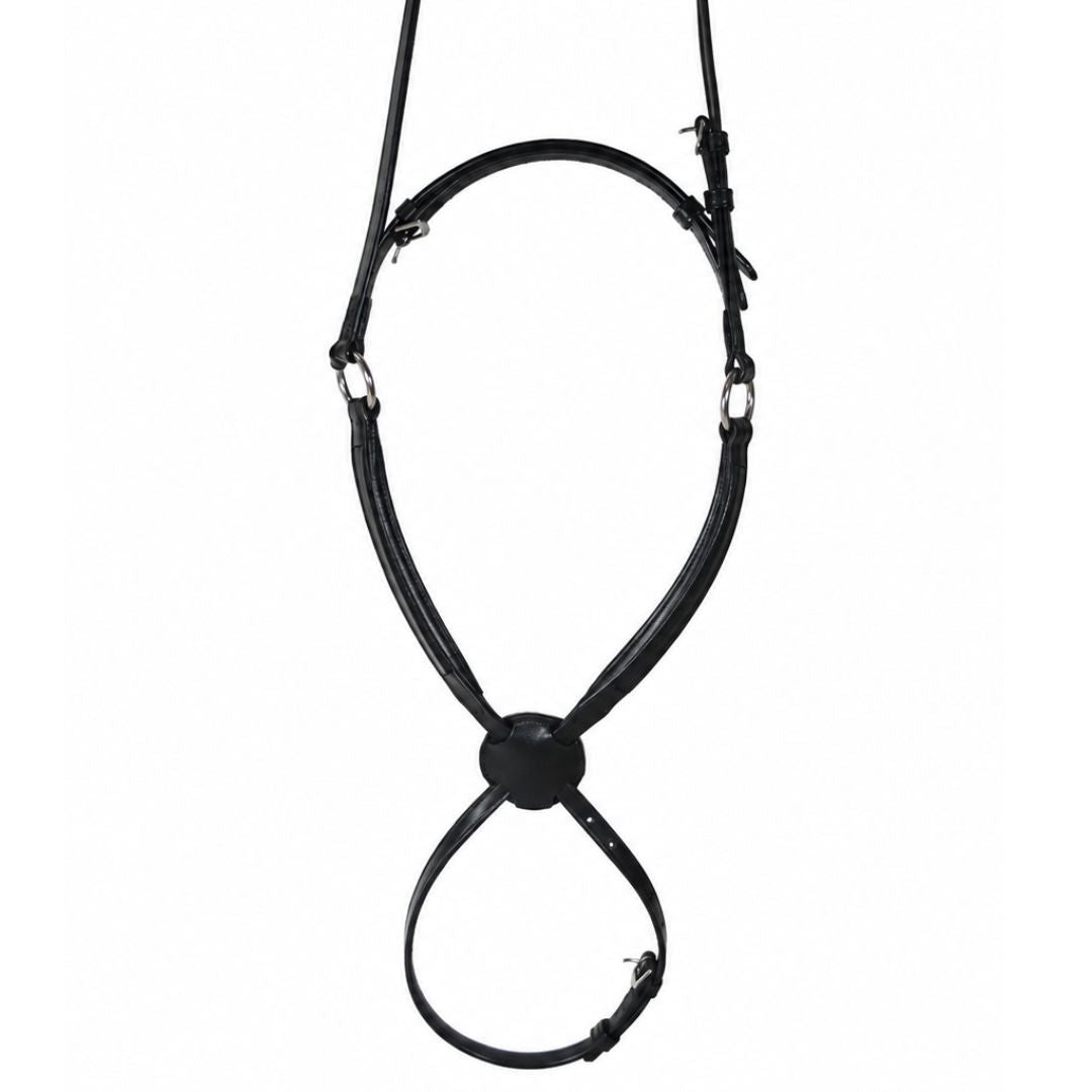 Customizable Empty Channel Figure 8 Leather Grackle Noseband – 8 mm & 10 mm