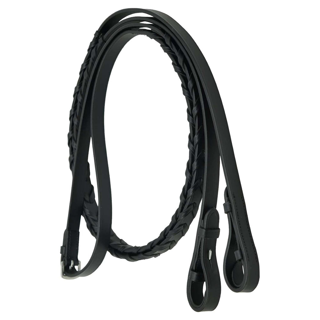 Handcrafted Braided Horse Reins – Genuine Leather with Secure Billet Ends