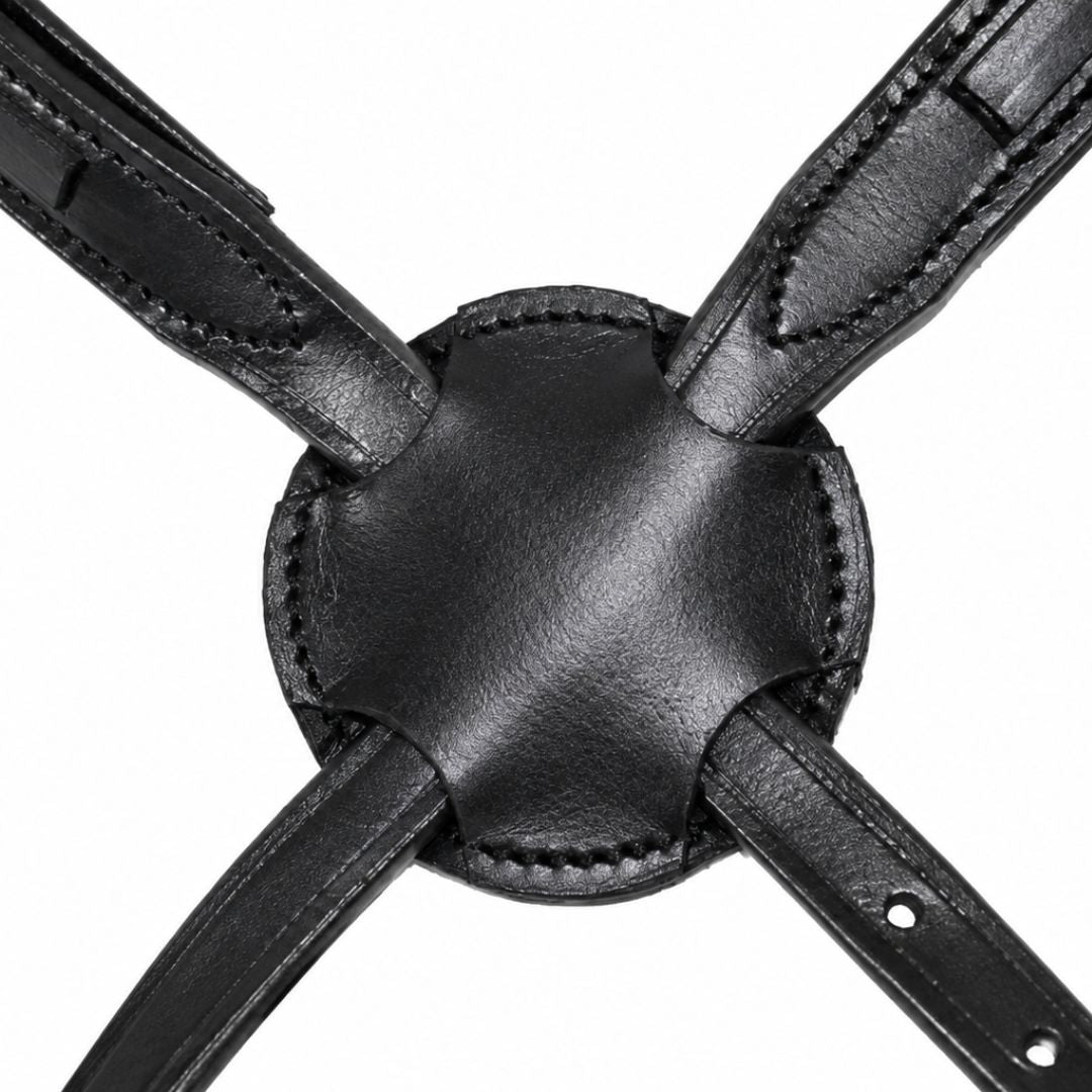 Customizable Empty Channel Figure 8 Leather Grackle Noseband – 8 mm & 10 mm