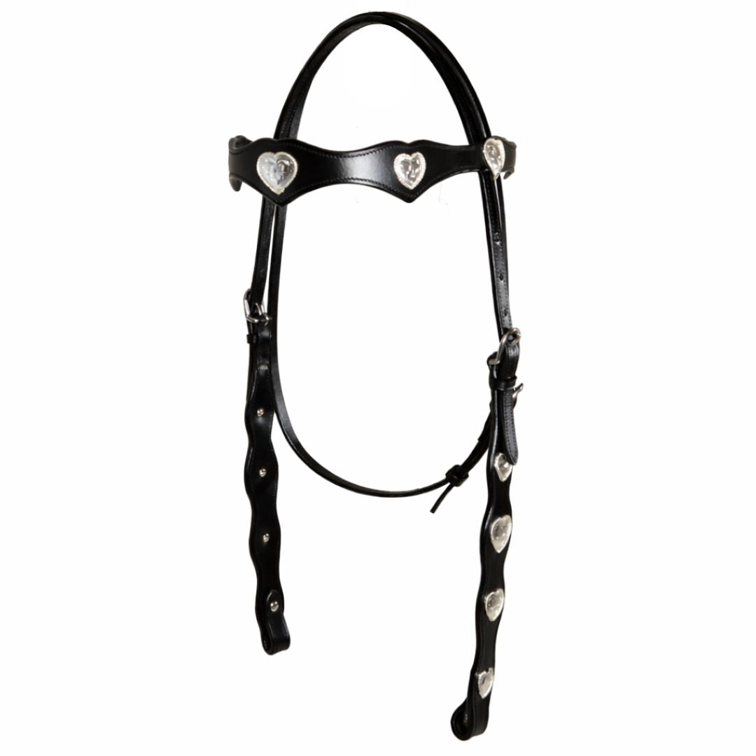 Hand-Tooled Leather Headstall & Split Reins – Decorative Western Horse Tack