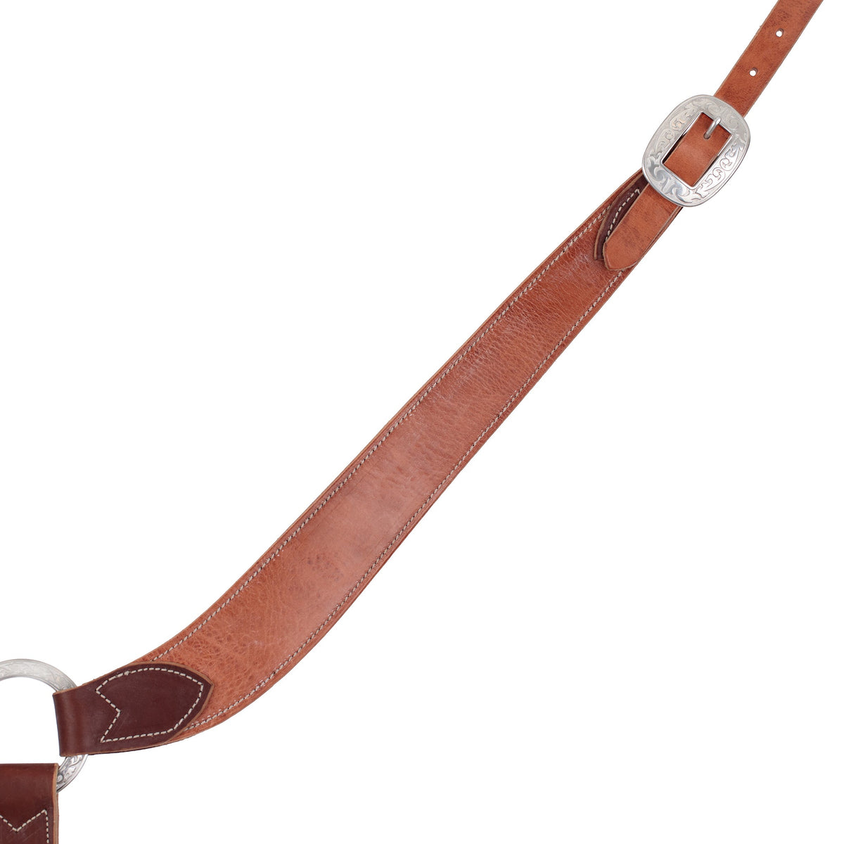 Premium Hermann Oak Leather Pulling Breast Collar – Floral Stainless Steel Western Tack