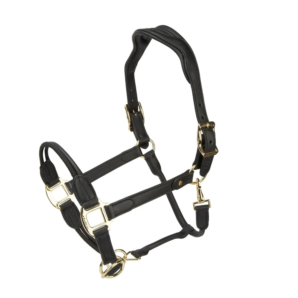 Ergonomic Genuine Leather Control Halter – Premium Horse Headcollar with Rope Noseband