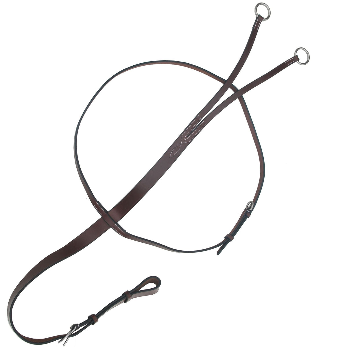 Classic Flat Leather Running Martingale – Adjustable Horse Training Tack