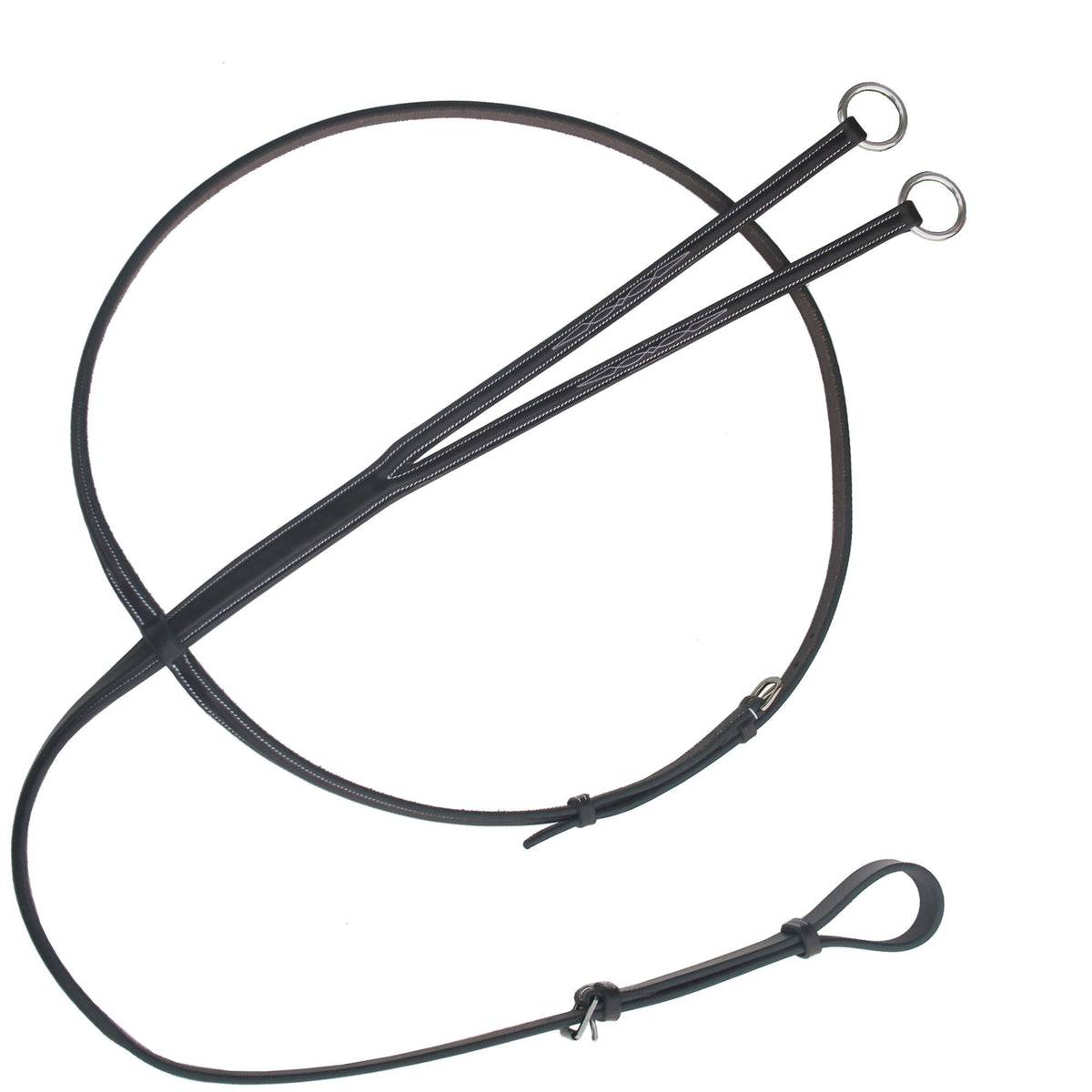 Handcrafted Raised Leather Running Martingale – Elegant Stitched Equestrian Tack