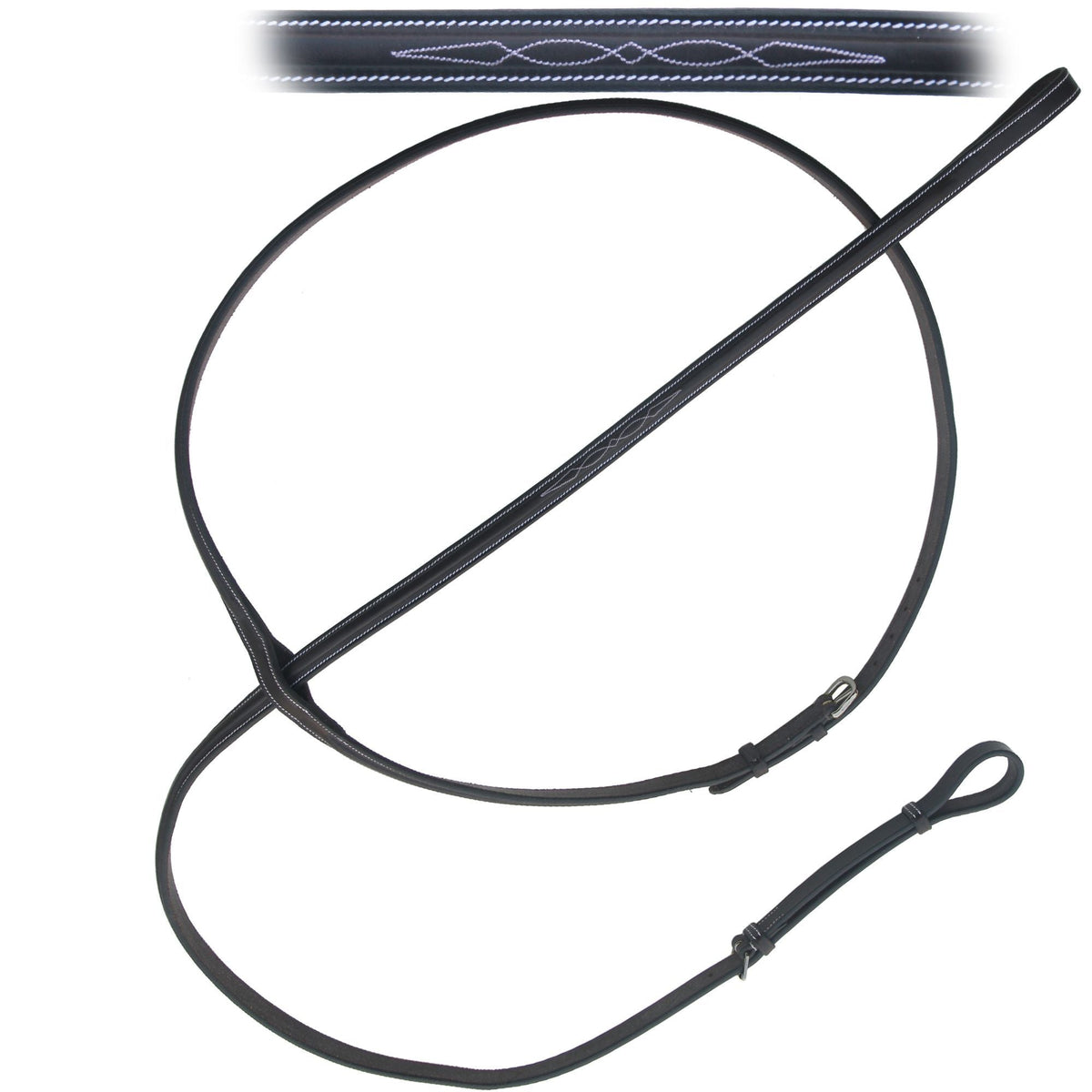 Fancy Raised Leather Standing Martingale – Adjustable Horse Training Tack