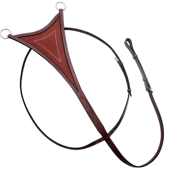 Soft Bib Leather Running Martingale – Adjustable Horse Training Tack