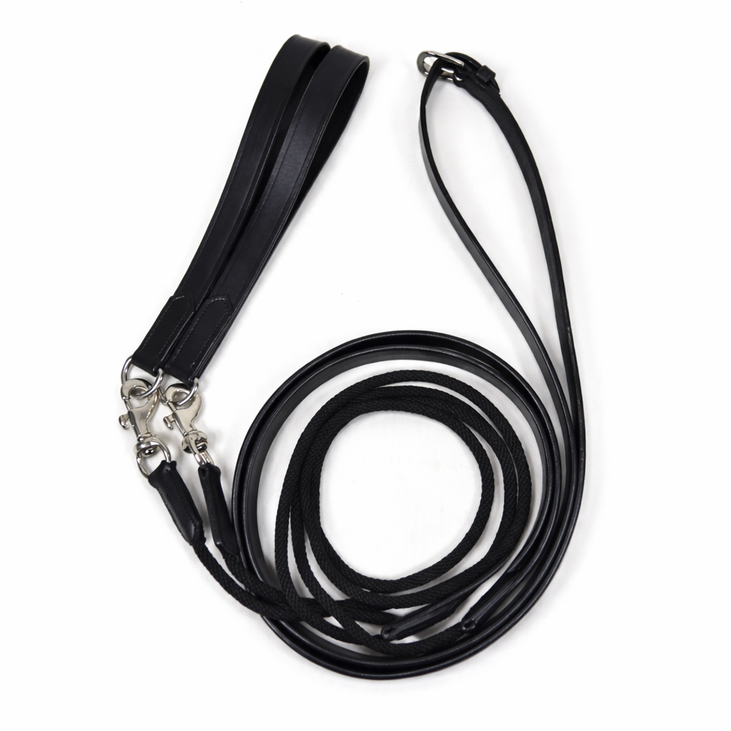 Genuine Leather & Rope Riding Reins – Handcrafted Equestrian Reins with Secure Bit Attachments