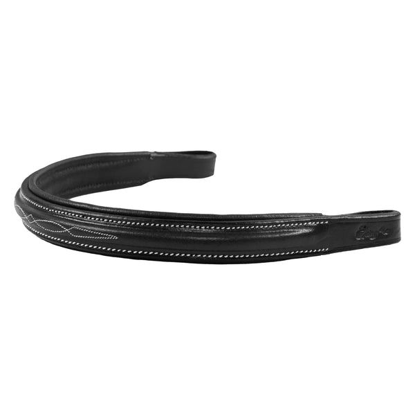 Premium Fancy Square Raised Padded Genuine Leather Browband – Handcrafted English Bridle Accessory