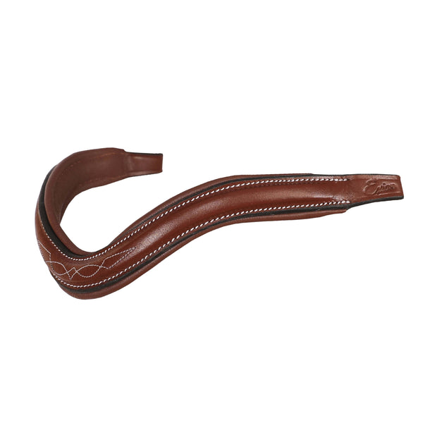 Premium Fancy Square Raised Padded Genuine Leather Browband – Handcrafted English Bridle Accessory