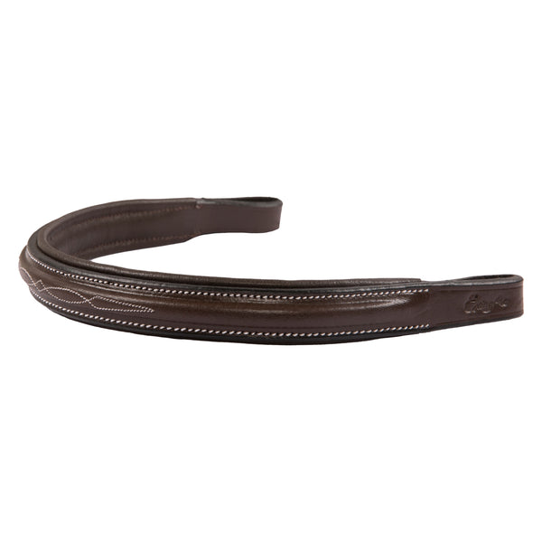 Premium Fancy Square Raised Padded Genuine Leather Browband – Handcrafted English Bridle Accessory