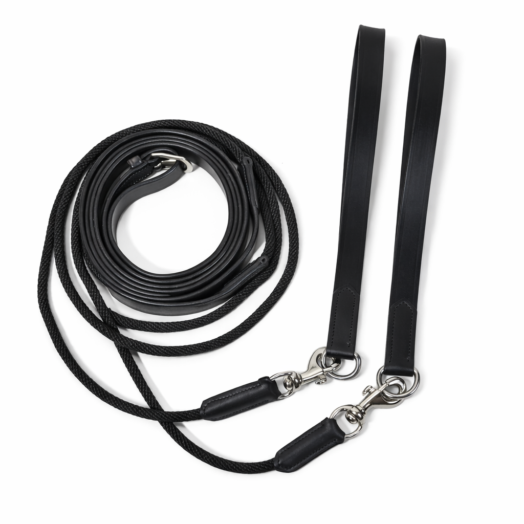 Genuine Leather & Rope Riding Reins – Handcrafted Equestrian Reins with Secure Bit Attachments