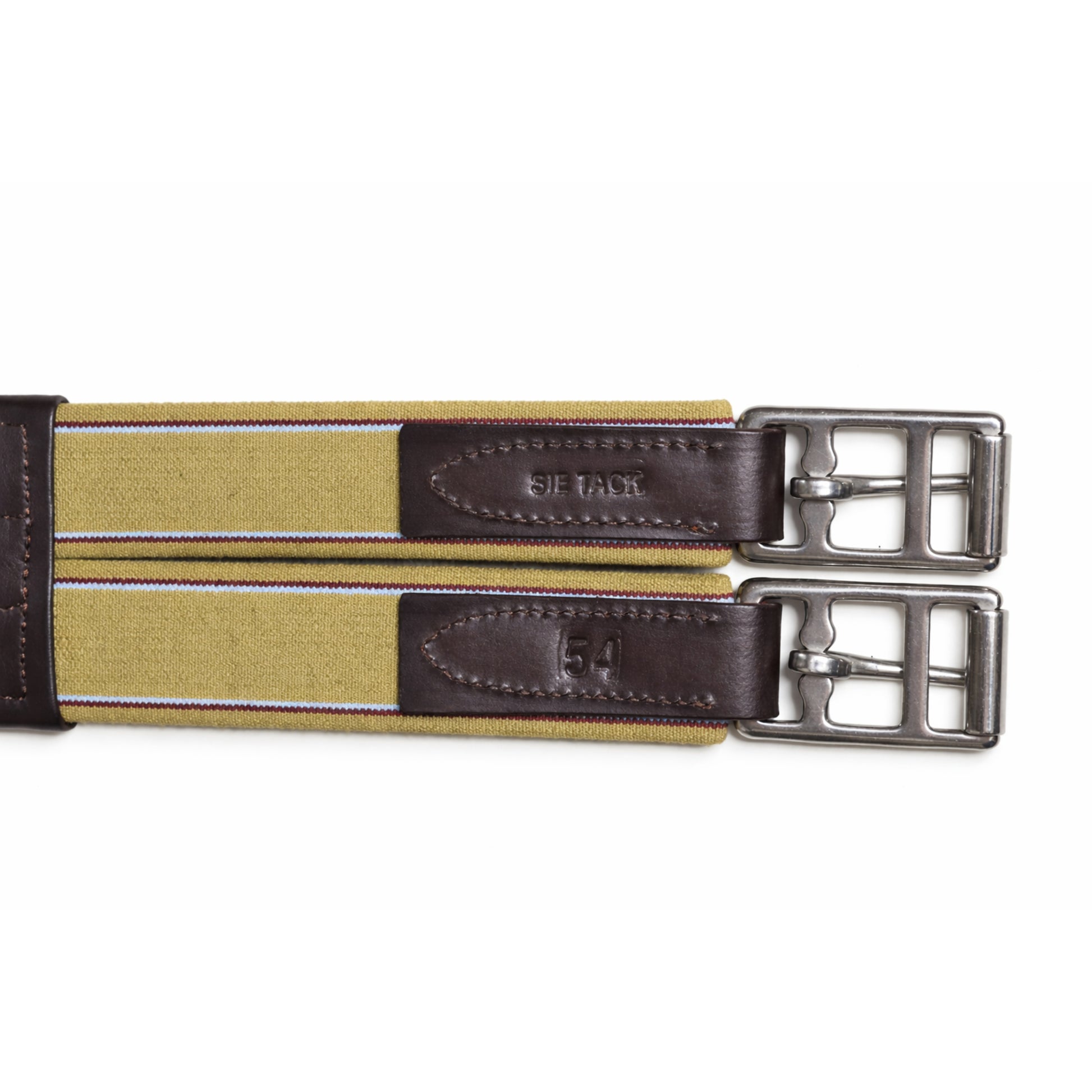 Genuine Leather Horse Girth – Padded Comfort Girth with Center Snap & Elastic Ends