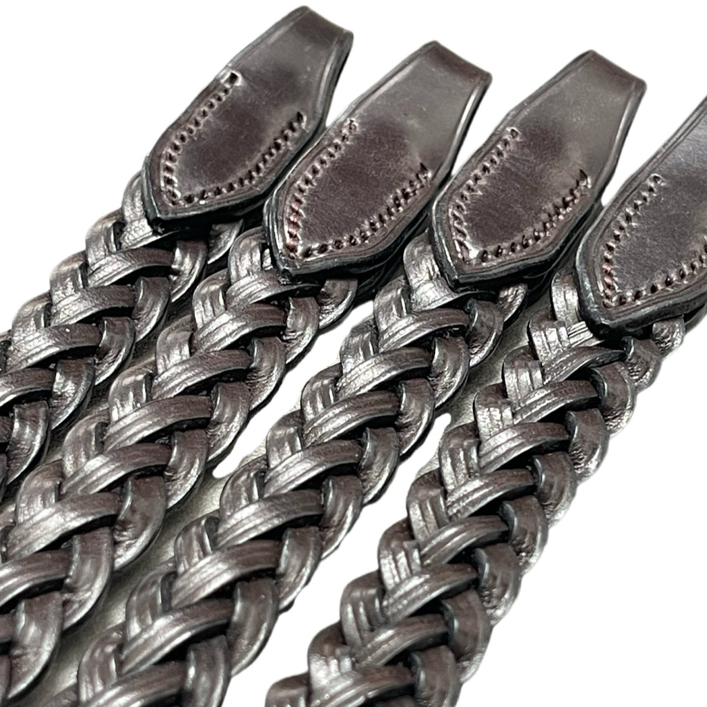 Heritage 4-Strand Braided Genuine Leather Browband – Handcrafted English Bridle Accessory