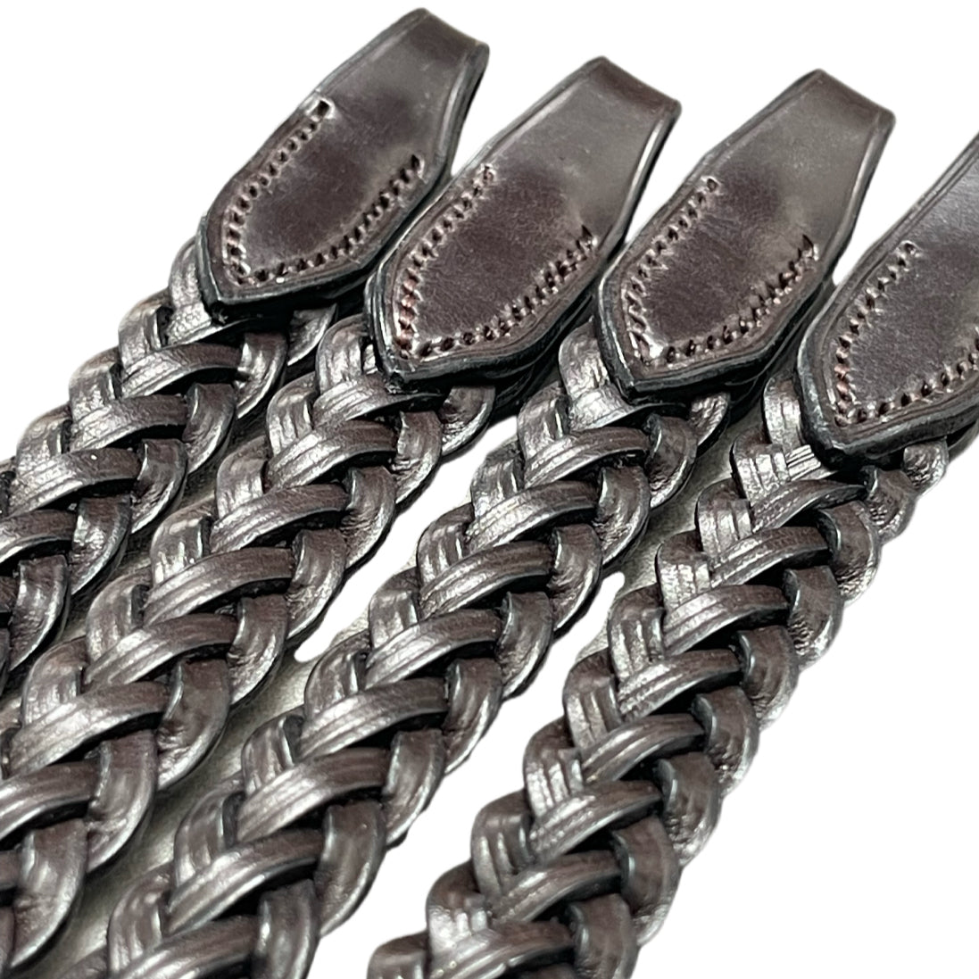 Heritage 4-Strand Braided Genuine Leather Browband – Handcrafted English Bridle Accessory