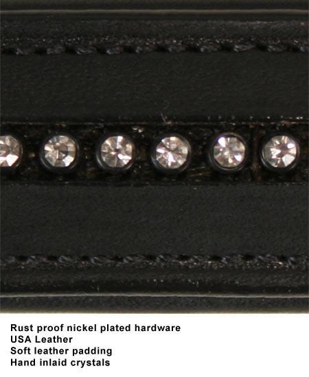 Handcrafted Crystal Padded Leather Dog Collar – Genuine Leather with Premium Hardware