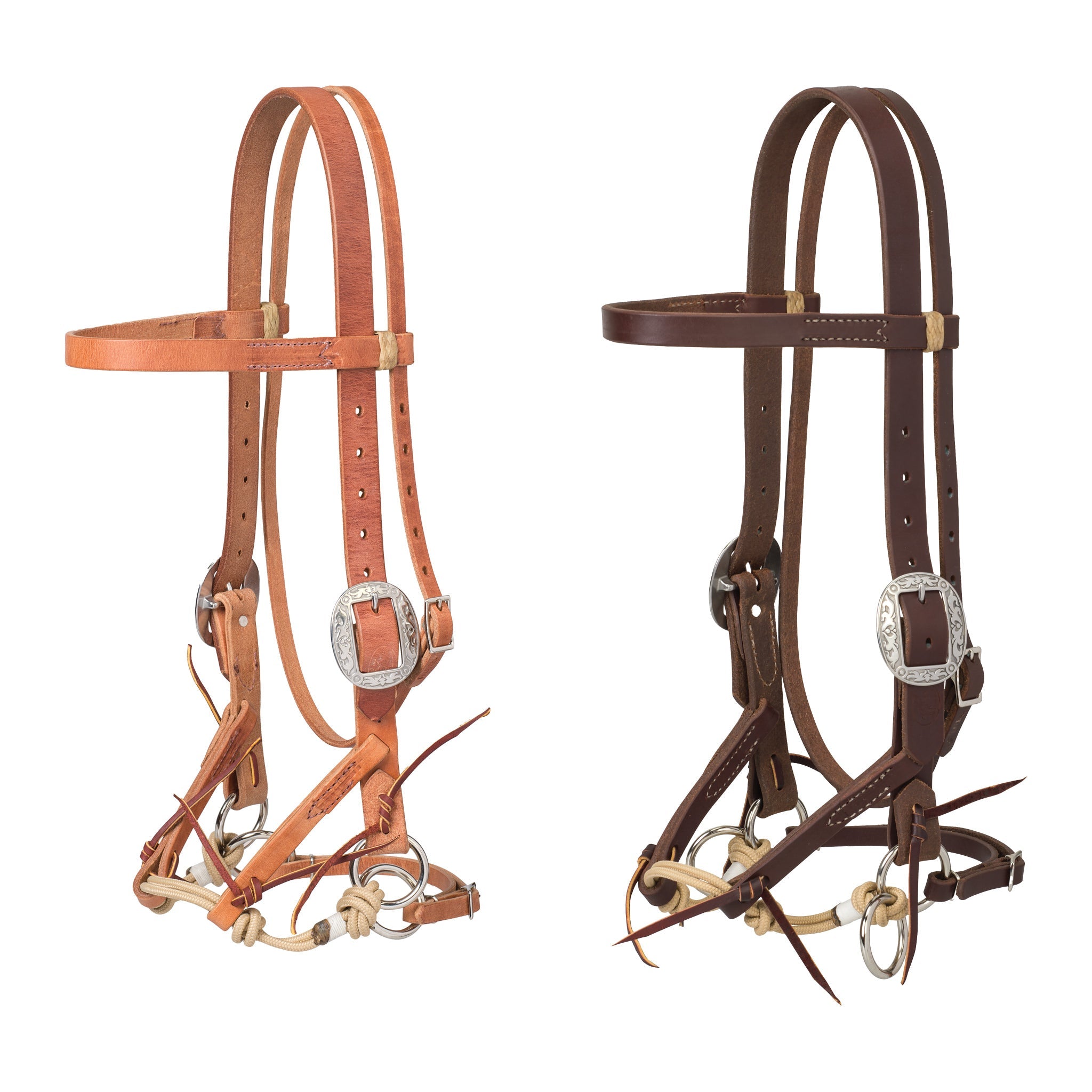Liberty Rope Bitless Bridle – Premium Buffalo Leather Bitless Horse Bridle with Pressure-Release Rope Noseband