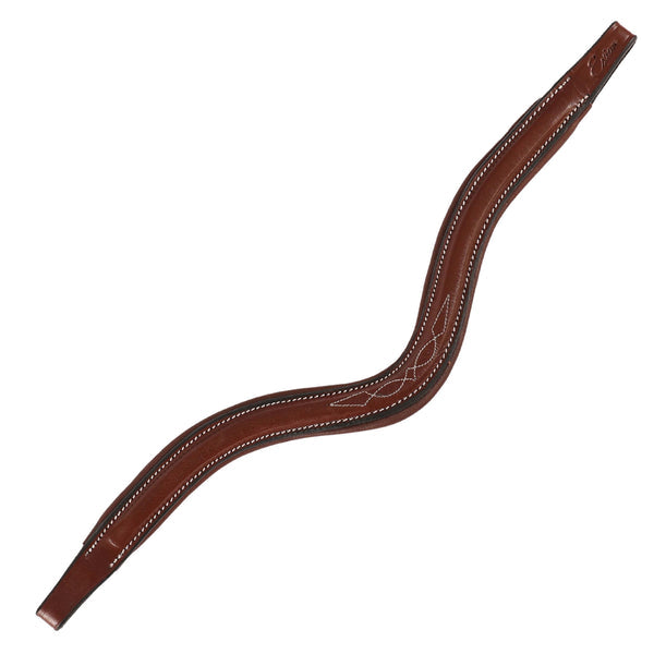 Premium Fancy Square Raised Padded Genuine Leather Browband – Handcrafted English Bridle Accessory