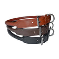 Handcrafted Rolled Genuine Leather Dog Collar – Round Leather Collar with Stainless Steel Hardware