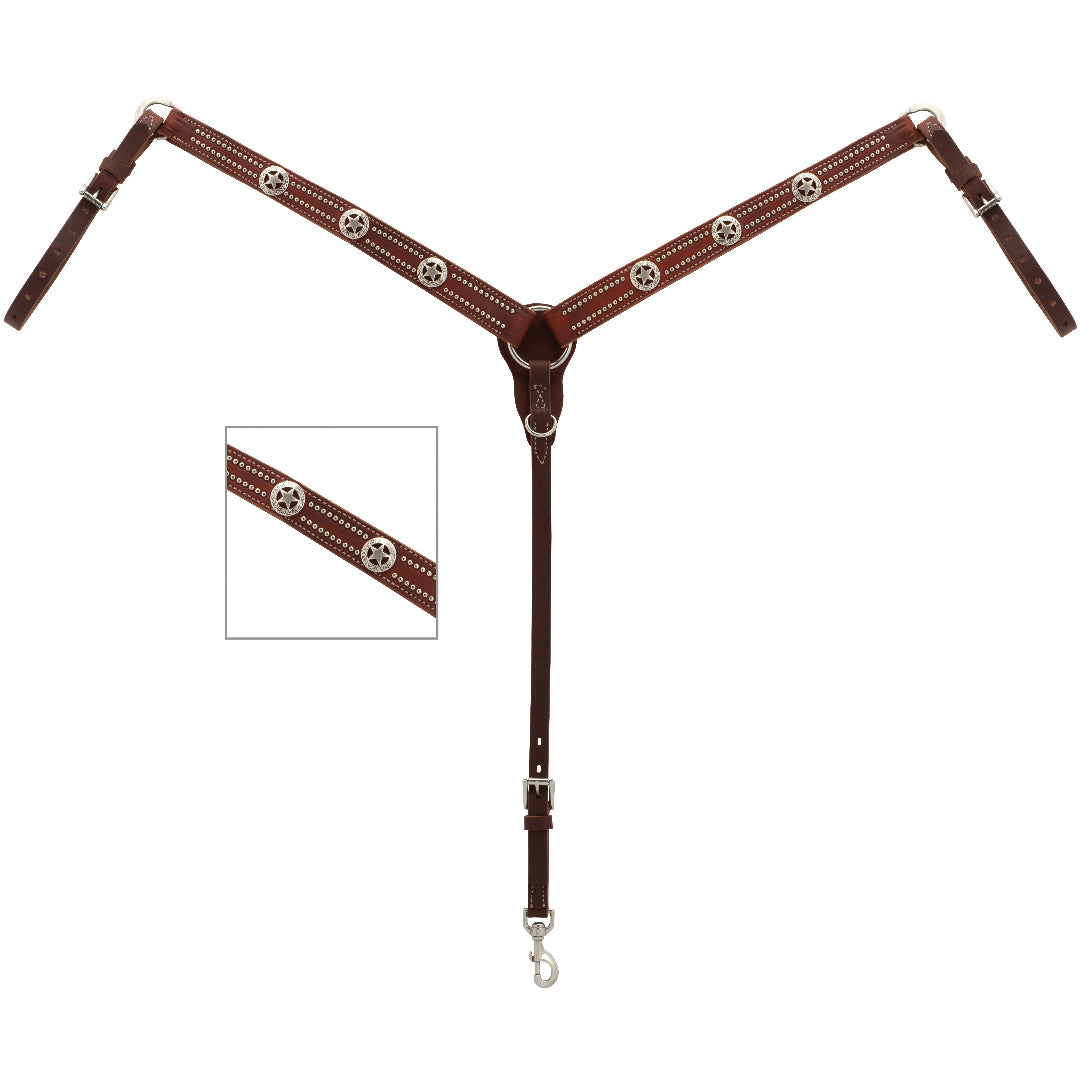 Texas Star Concho Leather Breast Collar – Western Horse Tack