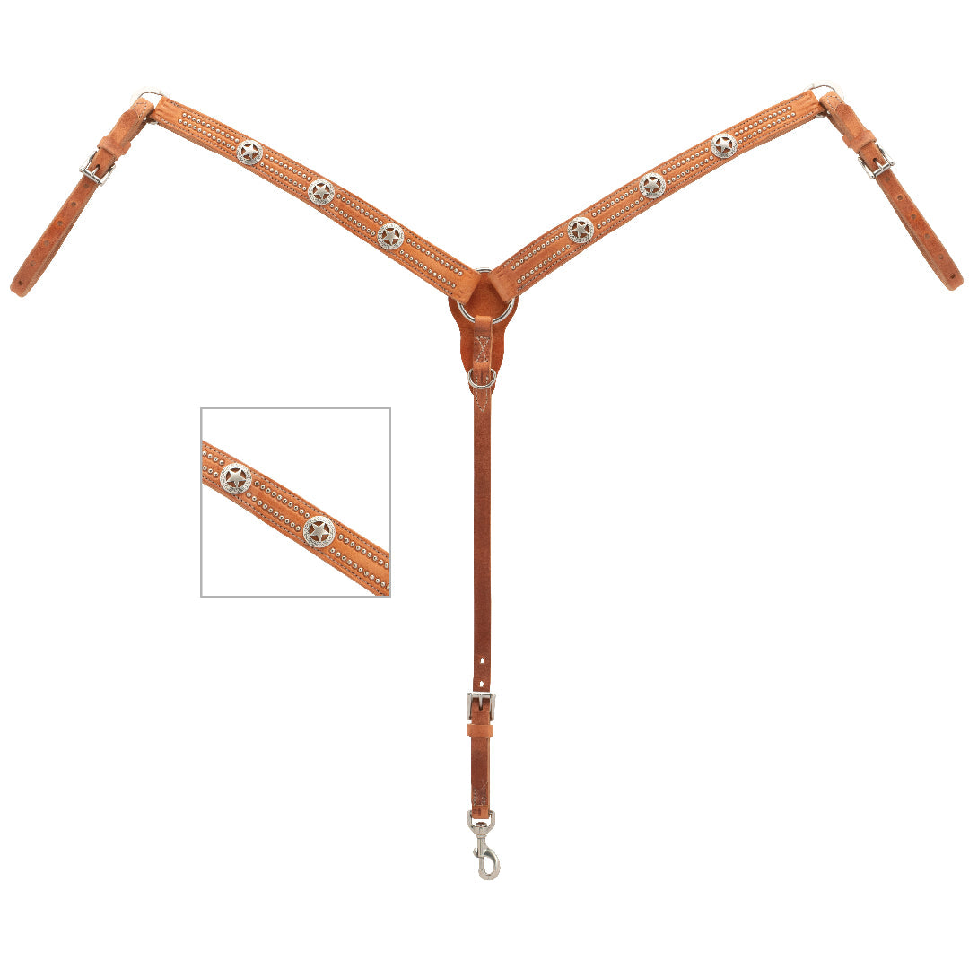 Texas Star Concho Leather Breast Collar – Western Horse Tack