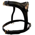 Premium Genuine Leather Dog Harness – Adjustable Padded Harness with Solid Brass Hardware