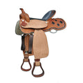 Midnight Stingray Show Saddle – Handcrafted Western Pleasure Saddle with Natural Leather & Crystal Detailing