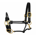 Premium Rolled Leather Horse Halter with Solid Brass Hardware – Adjustable English Leather Headcollar