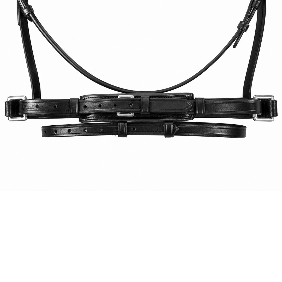 Elite Comfort Dressage Bridle – Anatomical Buffalo Leather Crank Bridle with Flash Attachment & Loop Keeper