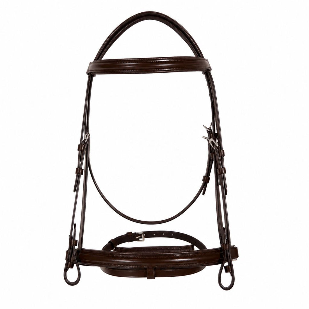 Summit Performance Dressage Bridle – Premium Buffalo Leather English Bridle with Stainless Steel Hardware & Matching Reins