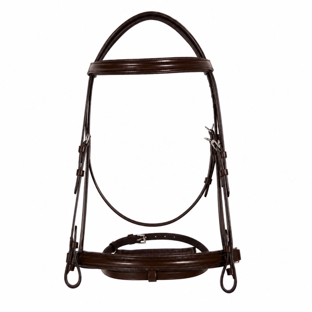 Summit Performance Dressage Bridle – Premium Buffalo Leather English Bridle with Stainless Steel Hardware & Matching Reins