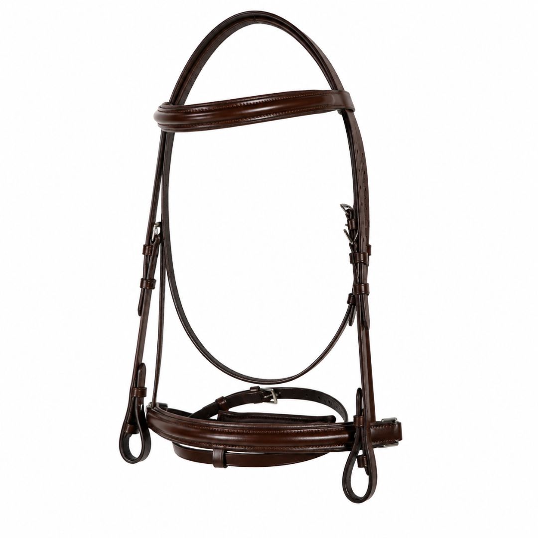 Summit Performance Dressage Bridle – Premium Buffalo Leather English Bridle with Stainless Steel Hardware & Matching Reins
