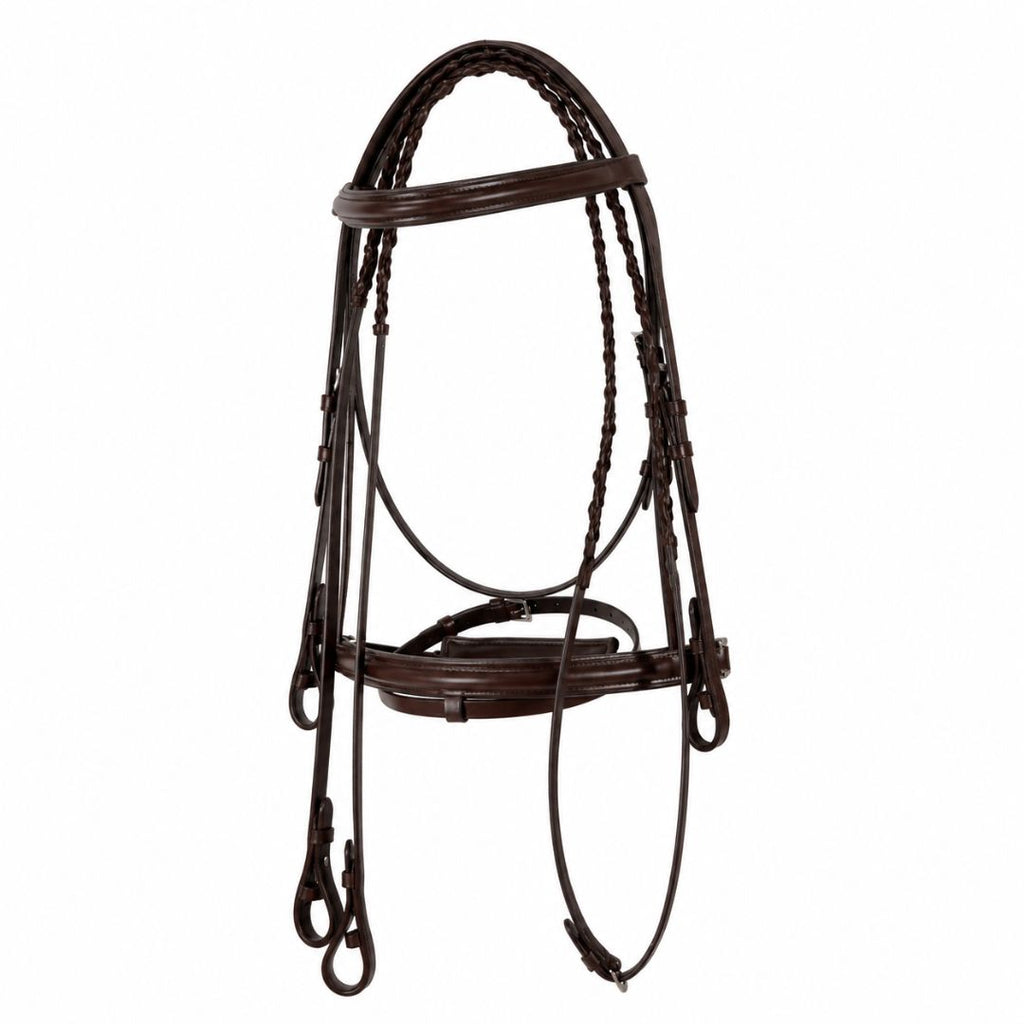 Summit Performance Dressage Bridle – Premium Buffalo Leather English Bridle with Stainless Steel Hardware & Matching Reins