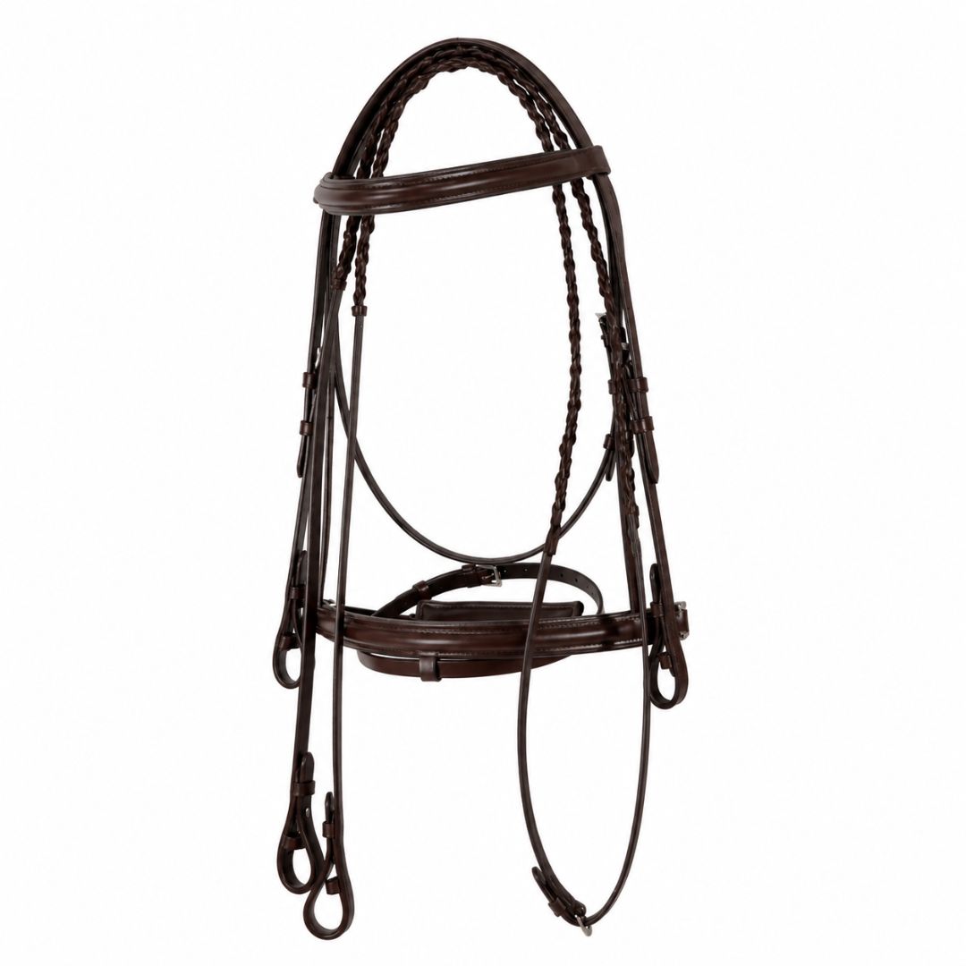 Summit Performance Dressage Bridle – Premium Buffalo Leather English Bridle with Stainless Steel Hardware & Matching Reins