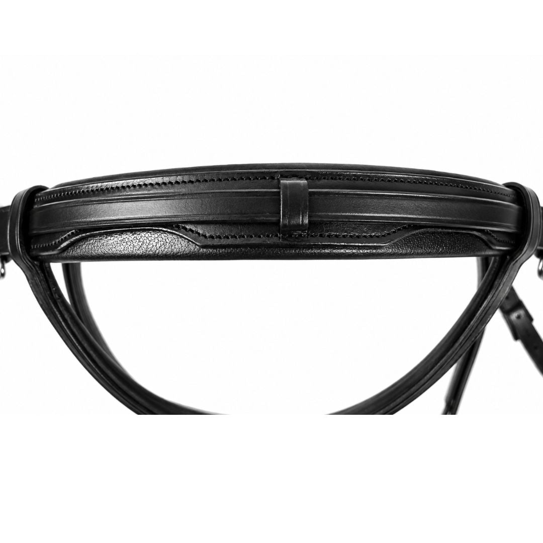 Elite Comfort Dressage Bridle – Anatomical Buffalo Leather Crank Bridle with Flash Attachment & Loop Keeper