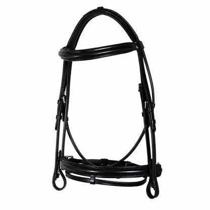 Elite Comfort Dressage Bridle – Anatomical Buffalo Leather Crank Bridle with Flash Attachment & Loop Keeper
