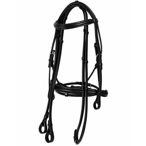 Elite Comfort Dressage Bridle – Anatomical Buffalo Leather Crank Bridle with Flash Attachment & Loop Keeper