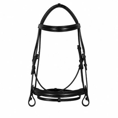 Elite Comfort Dressage Bridle – Anatomical Buffalo Leather Crank Bridle with Flash Attachment & Loop Keeper